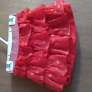 Holiday Time Red Polka-Dot Three Tier Skirt